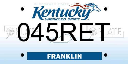 045RET Kentucky License Plate