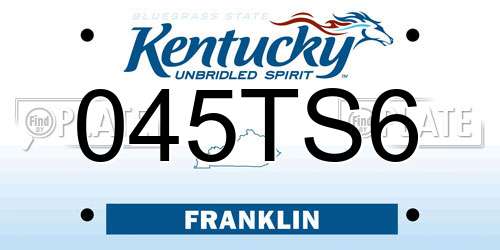 045TS6 Kentucky License Plate