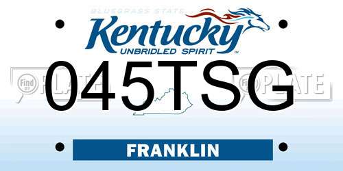 045TSG Kentucky License Plate