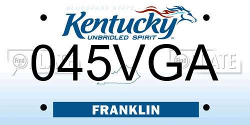 045VGA Kentucky License Plate