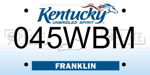 045WBM Kentucky License Plate