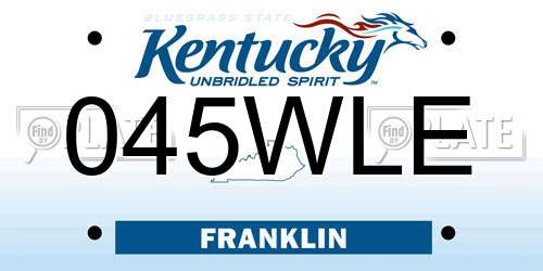 045WLE Kentucky License Plate