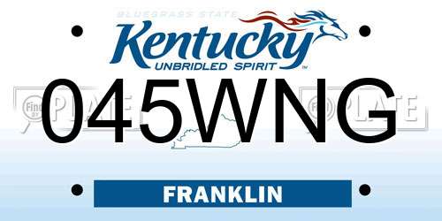 045WNG Kentucky License Plate