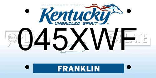 045XWF Kentucky License Plate