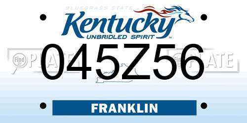 045Z56 Kentucky License Plate
