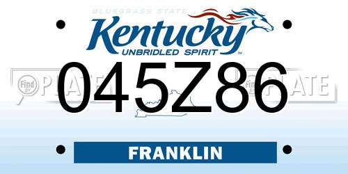045Z86 Kentucky License Plate