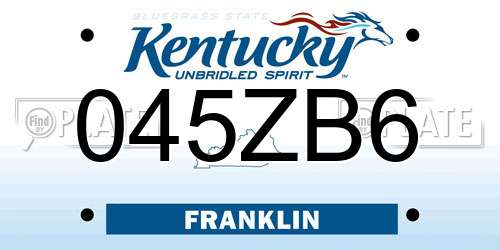 045ZB6 Kentucky License Plate