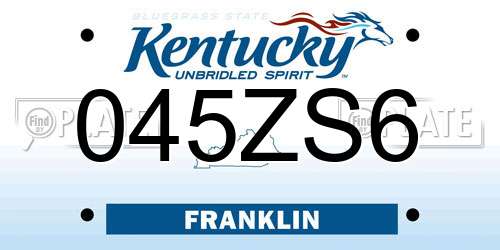 045ZS6 Kentucky License Plate