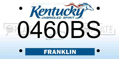 0460BS Kentucky License Plate