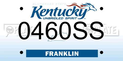 0460SS Kentucky License Plate