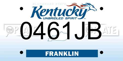 0461JB Kentucky License Plate