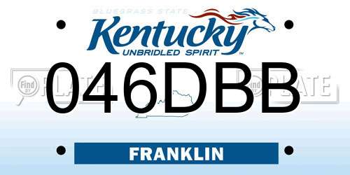 046DBB Kentucky License Plate