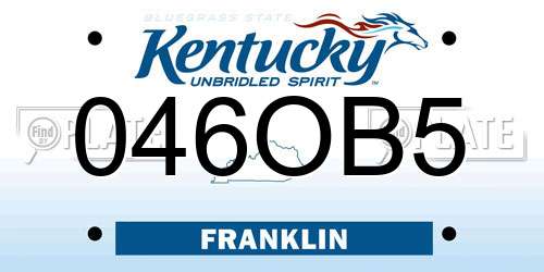 046OB5 Kentucky License Plate