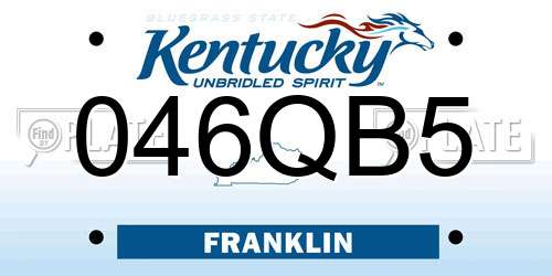 046QB5 Kentucky License Plate