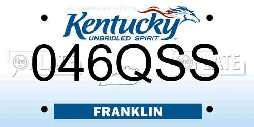 046QSS Kentucky License Plate