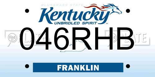 046RHB Kentucky License Plate
