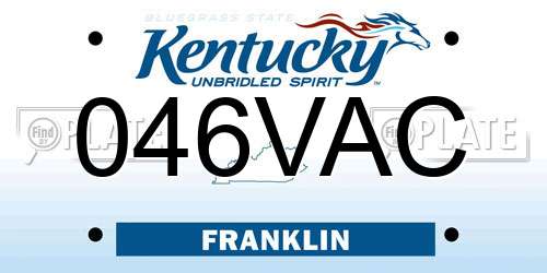 046VAC Kentucky License Plate
