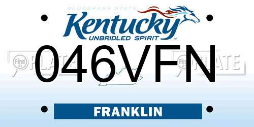 046VFN Kentucky License Plate