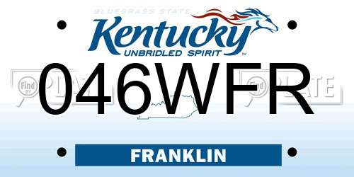 046WFR Kentucky License Plate