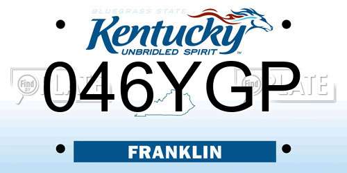 046YGP Kentucky License Plate