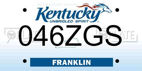 046ZGS Kentucky License Plate