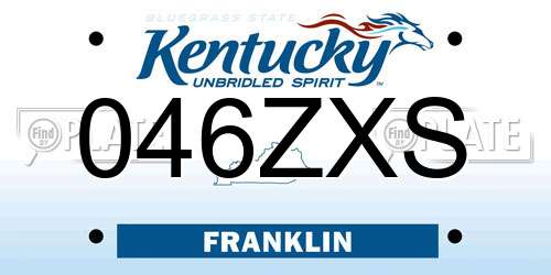 046ZXS Kentucky License Plate