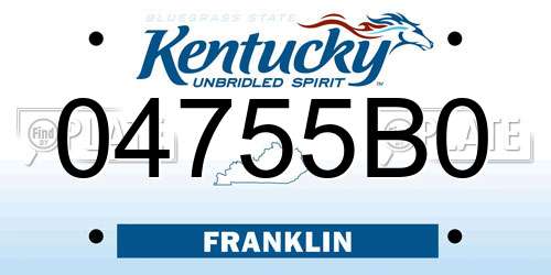 04755B0 Kentucky License Plate