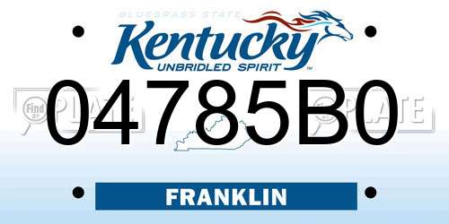 04785B0 Kentucky License Plate