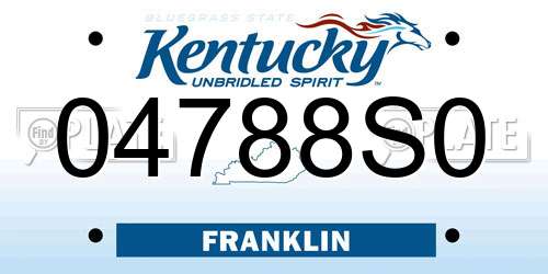 04788S0 Kentucky License Plate