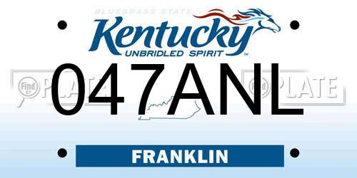 047ANL Kentucky License Plate