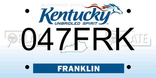 047FRK Kentucky License Plate