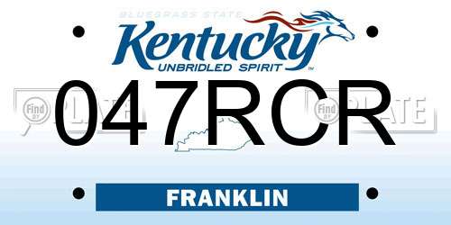 047RCR Kentucky License Plate
