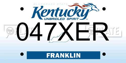 047XER Kentucky License Plate
