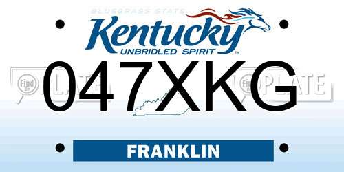 047XKG Kentucky License Plate