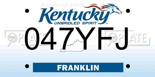 047YFJ Kentucky License Plate