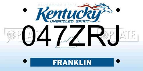 047ZRJ Kentucky License Plate