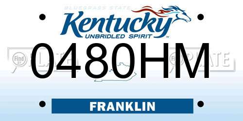 0480HM Kentucky License Plate