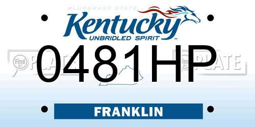 0481HP Kentucky License Plate