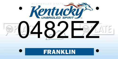 0482EZ Kentucky License Plate