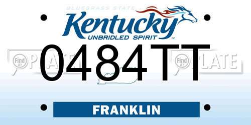 0484TT Kentucky License Plate