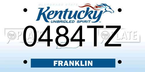 0484TZ Kentucky License Plate