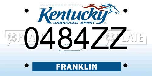 0484ZZ Kentucky License Plate