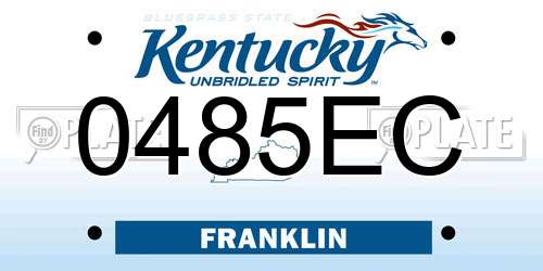0485EC Kentucky License Plate