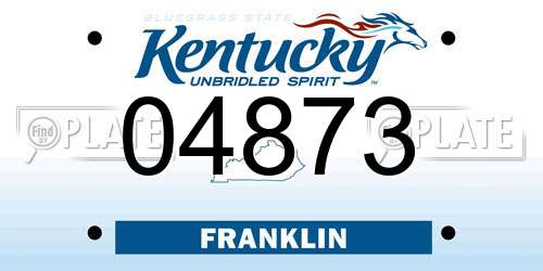 04873 Kentucky License Plate