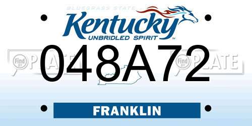 048A72 Kentucky License Plate