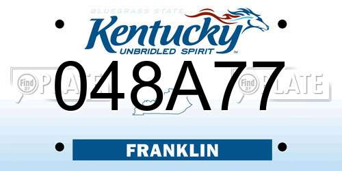 048A77 Kentucky License Plate