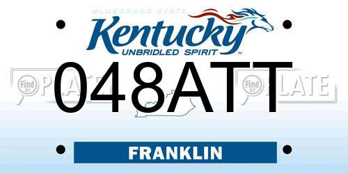 048ATT Kentucky License Plate