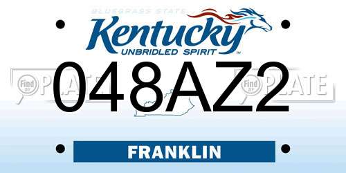 048AZ2 Kentucky License Plate