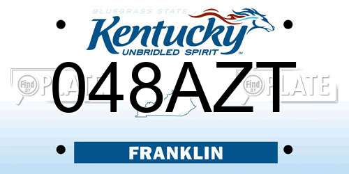 048AZT Kentucky License Plate