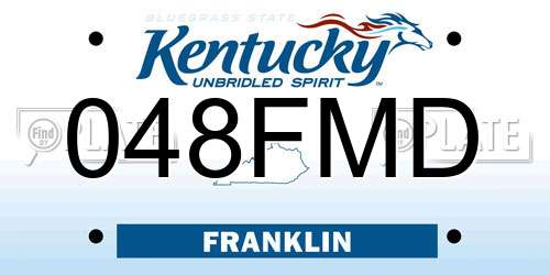 048FMD Kentucky License Plate